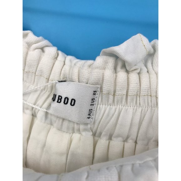 Suboo Nadia Wide Leg High Waist Pant Ivory/Gold Striped Size 2 NEW - Picture 6 of 8